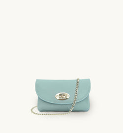 The Mila Pale Blue Leather Phone Bag