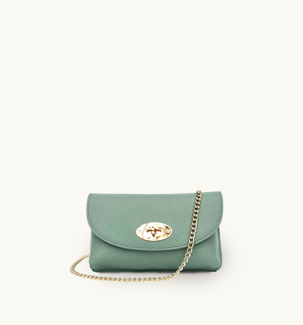 Apatchy The Mila Mint Leather Phone Bag