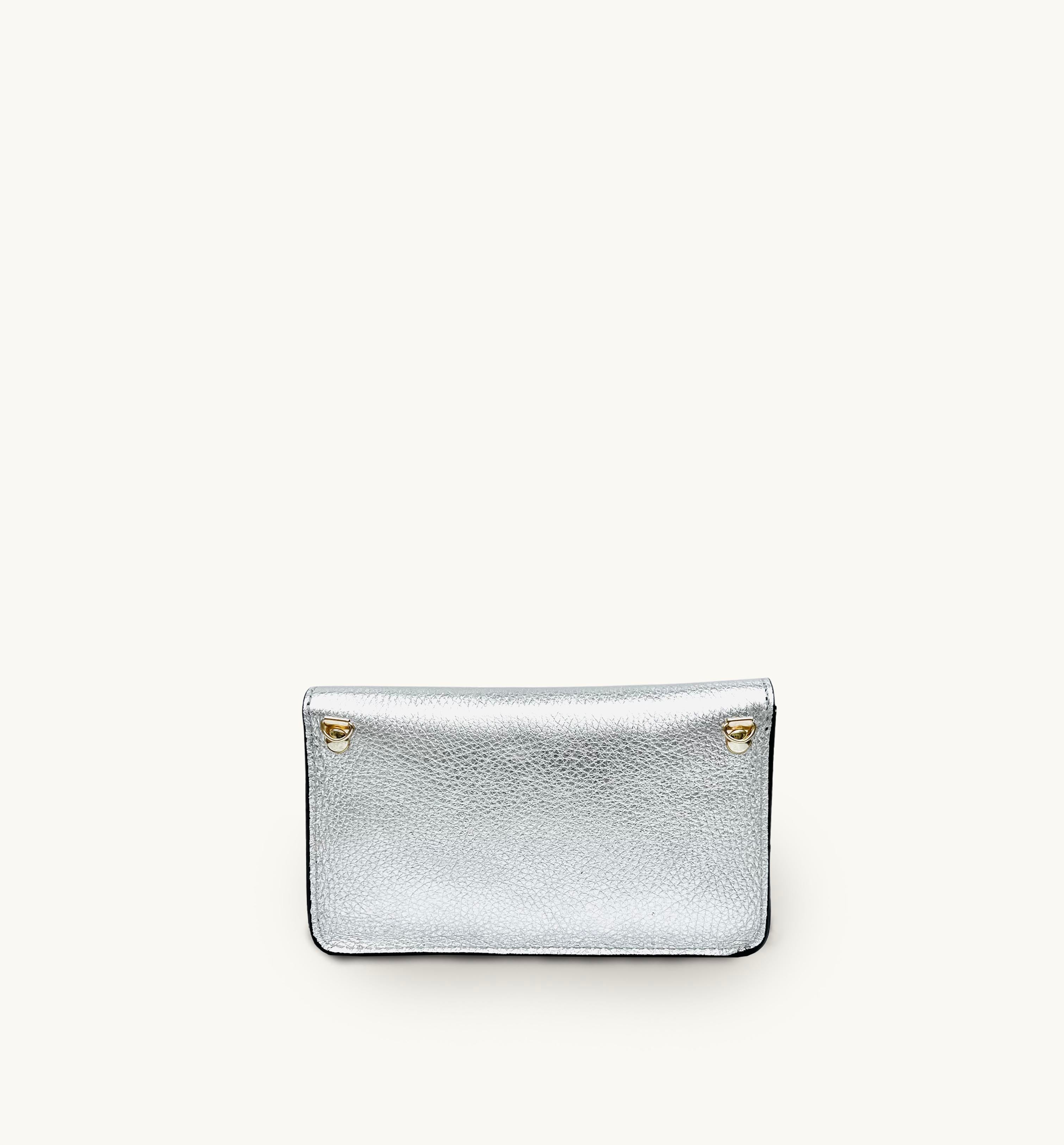 The Mila Silver Leather Phone Bag