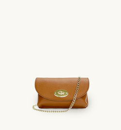 The Mila Tan Leather Phone Bag