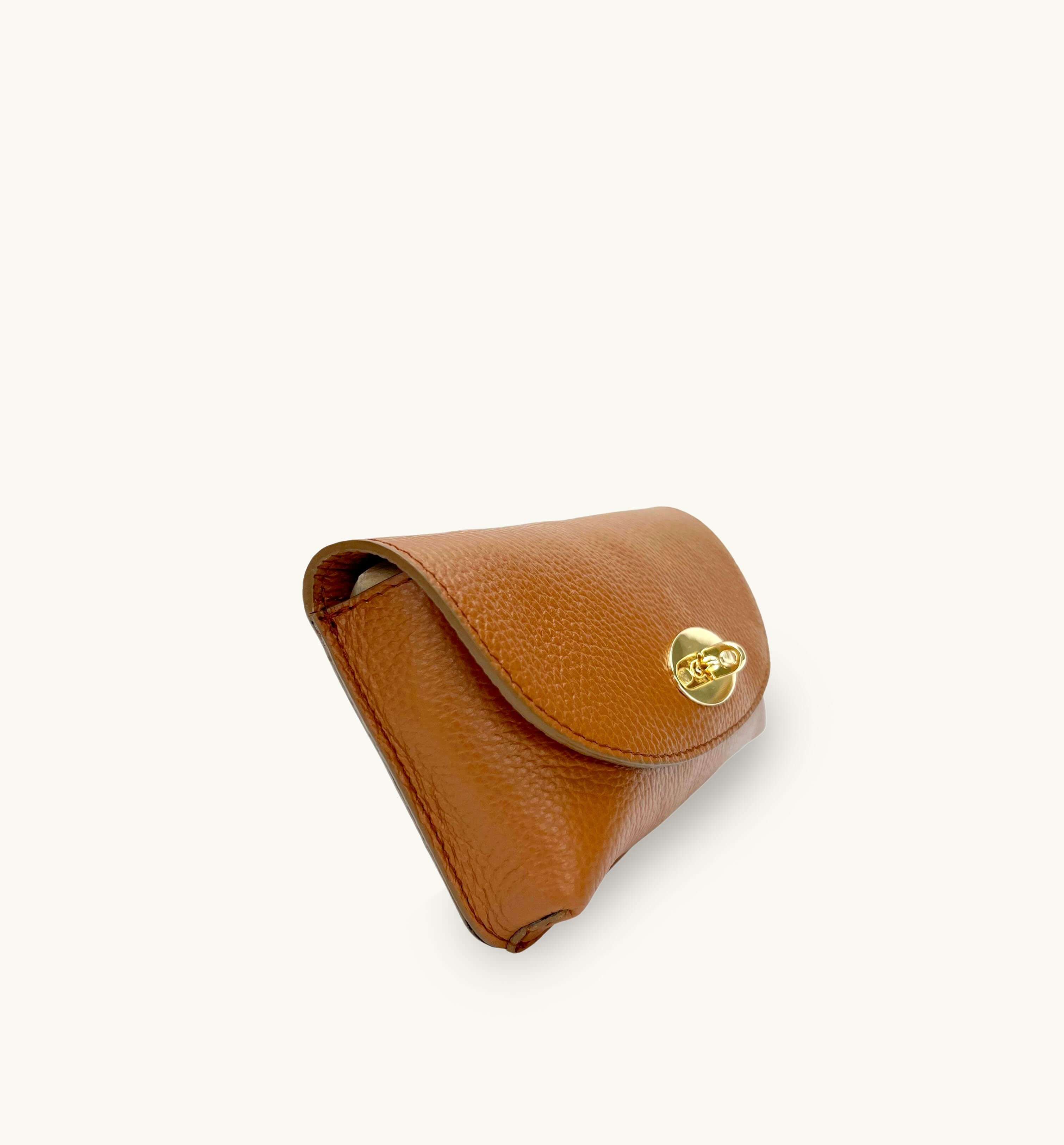 The Mila Tan Leather Phone Bag