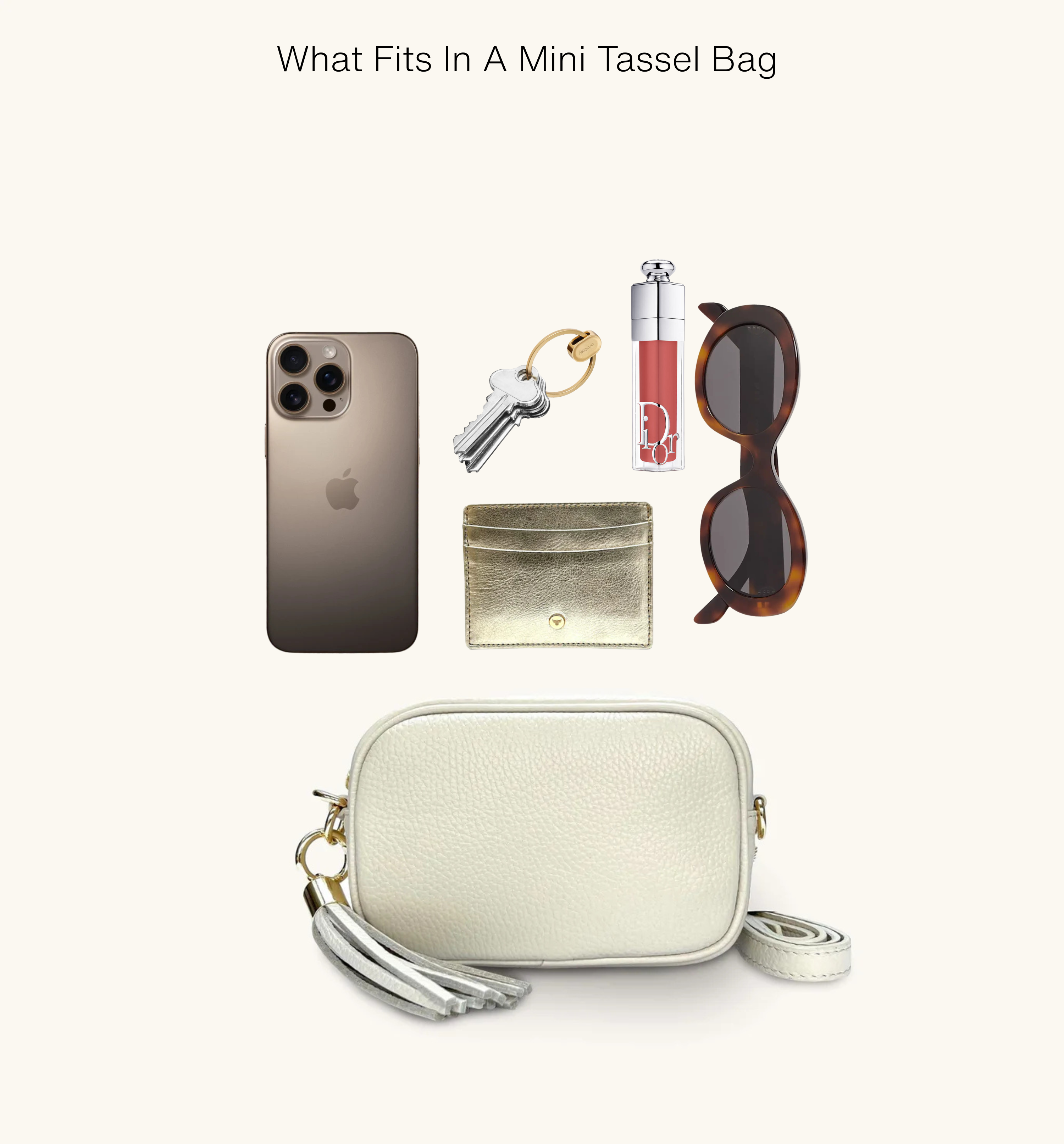 The Mini Tassel Dark Grey Leather Phone Bag