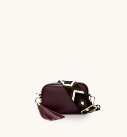 Apatchy Mini Port Leather Phone Bag With Port & Olive Diamond Strap