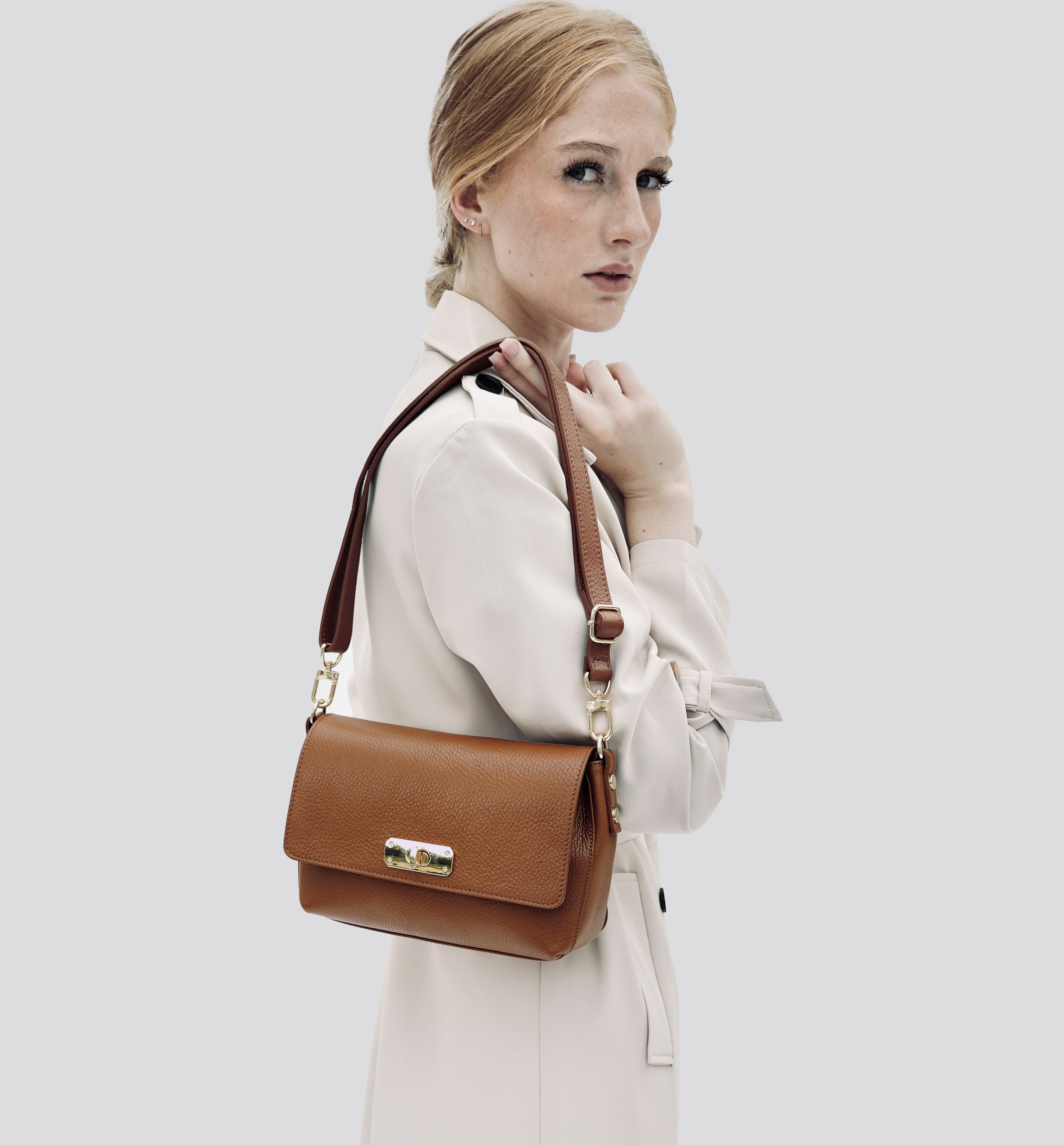 The Maisie Midi Tan Leather Bag
