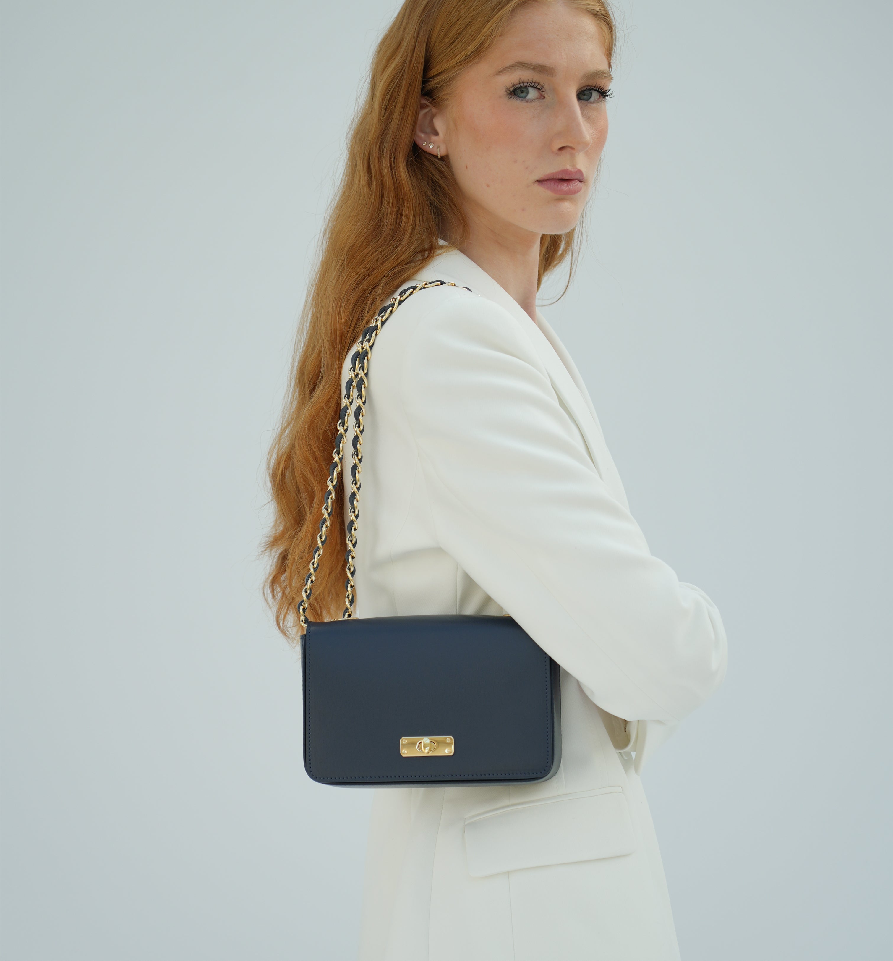 The Grace Navy Leather Bag
