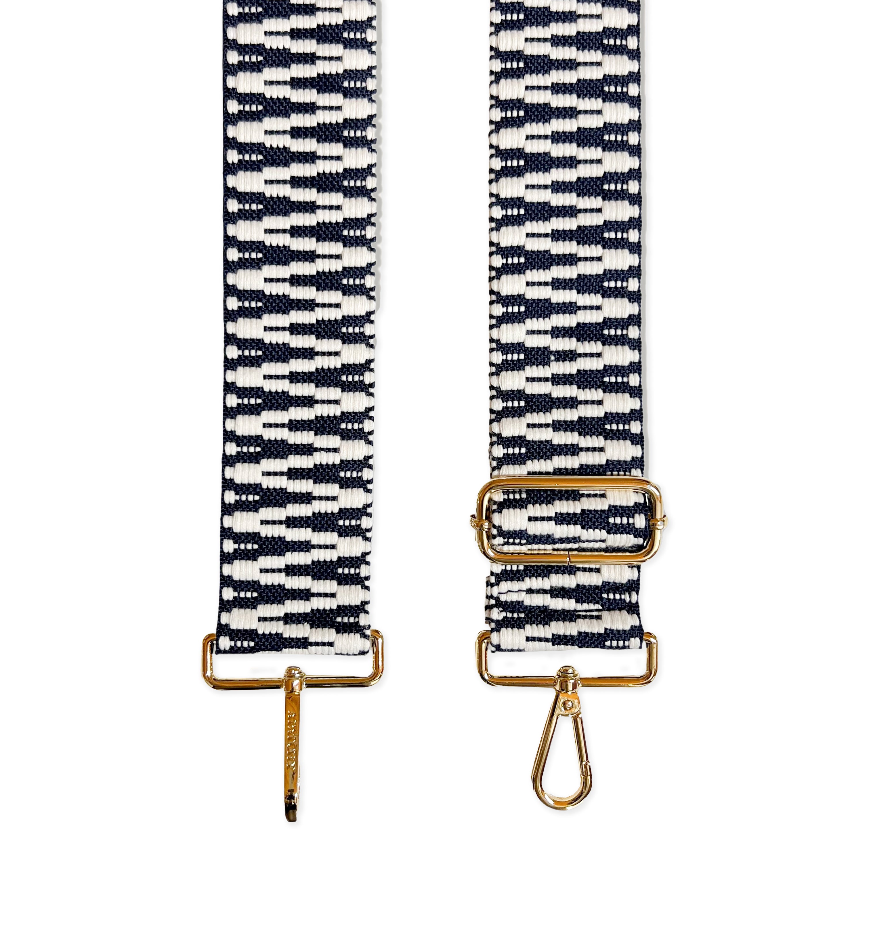 Navy and White ZigZag Strap