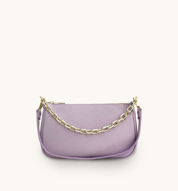 apatchy lilac leather small shoulder bag for women
