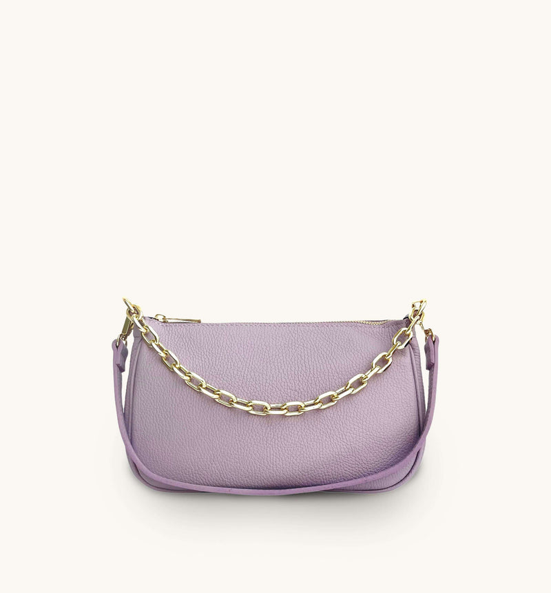 apatchy lilac leather small shoulder bag for women