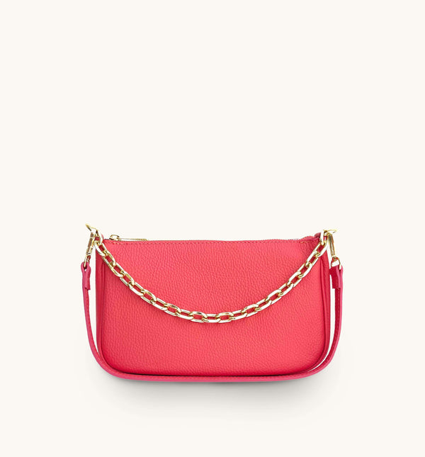 apatchy pink leather small shoulder bag for women