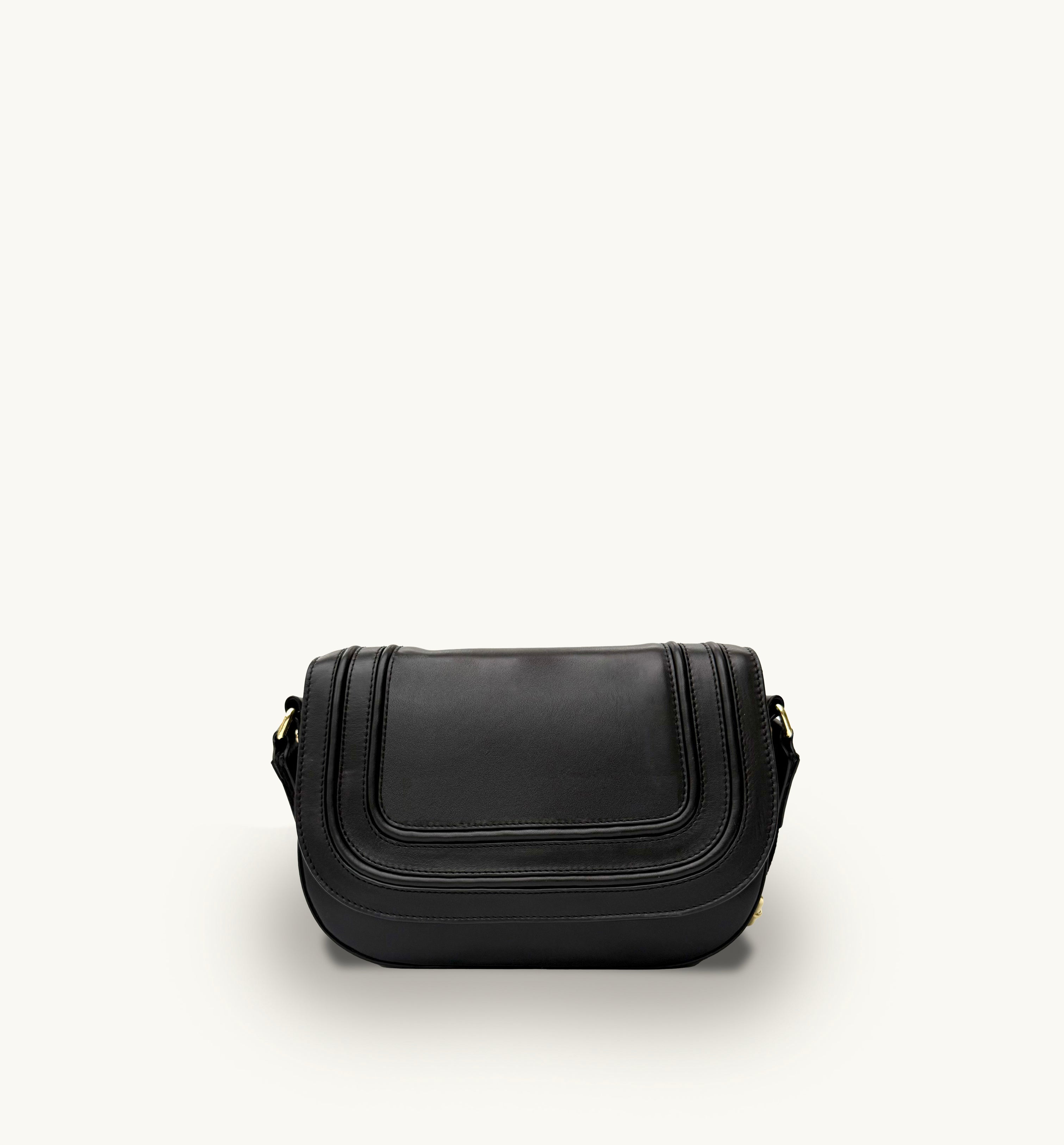 The Mimi Midi Black Leather Bag