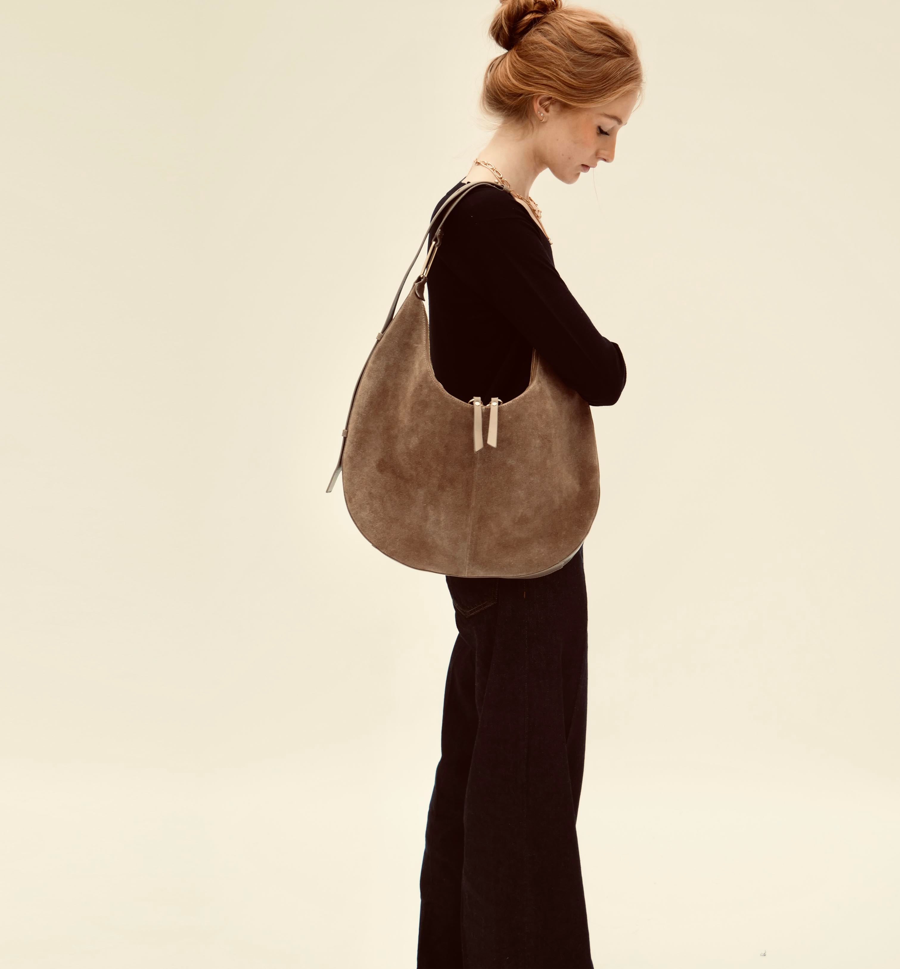 The Nora Mushroom Suede Bag