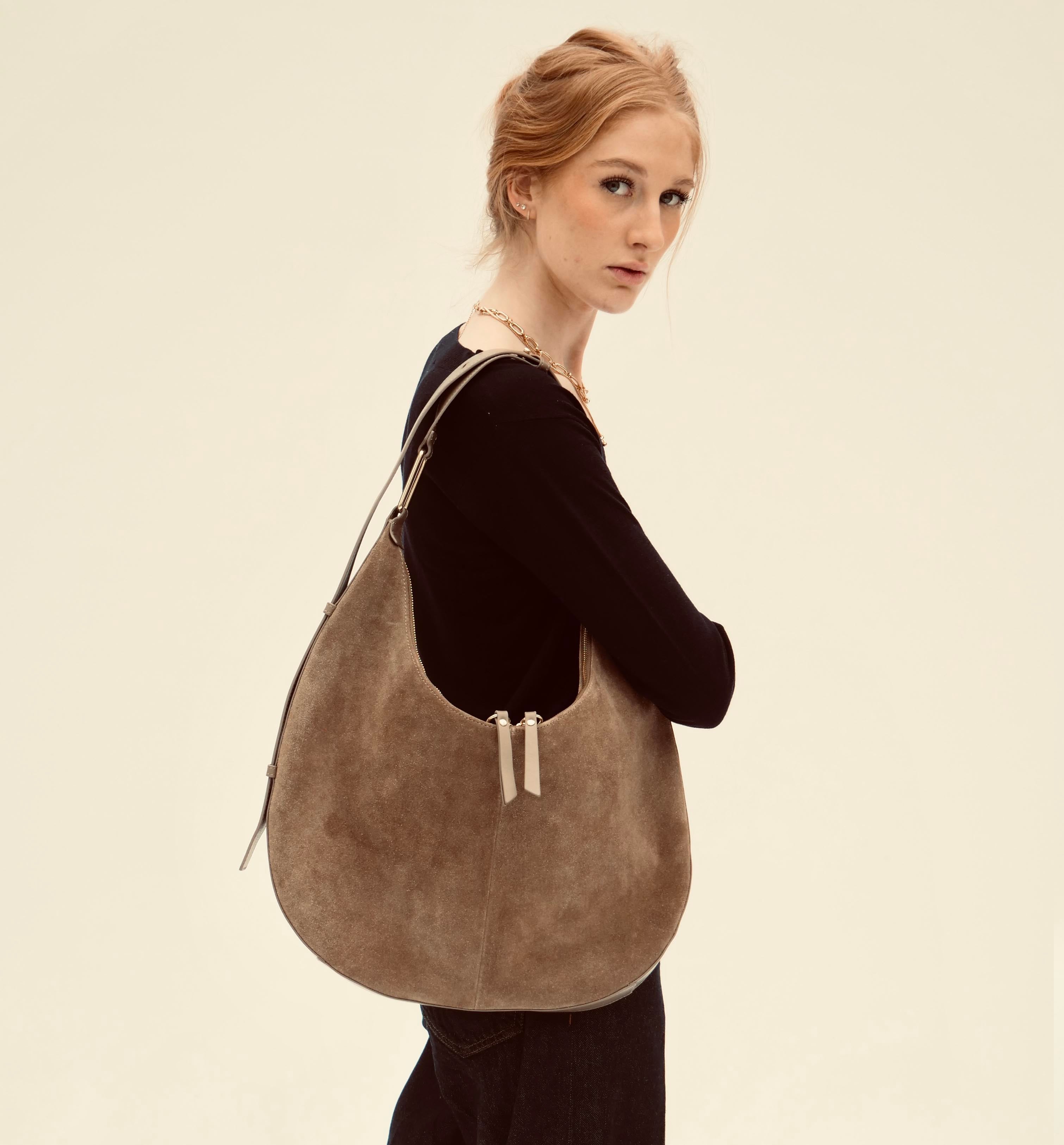 The Nora Mushroom Suede Bag