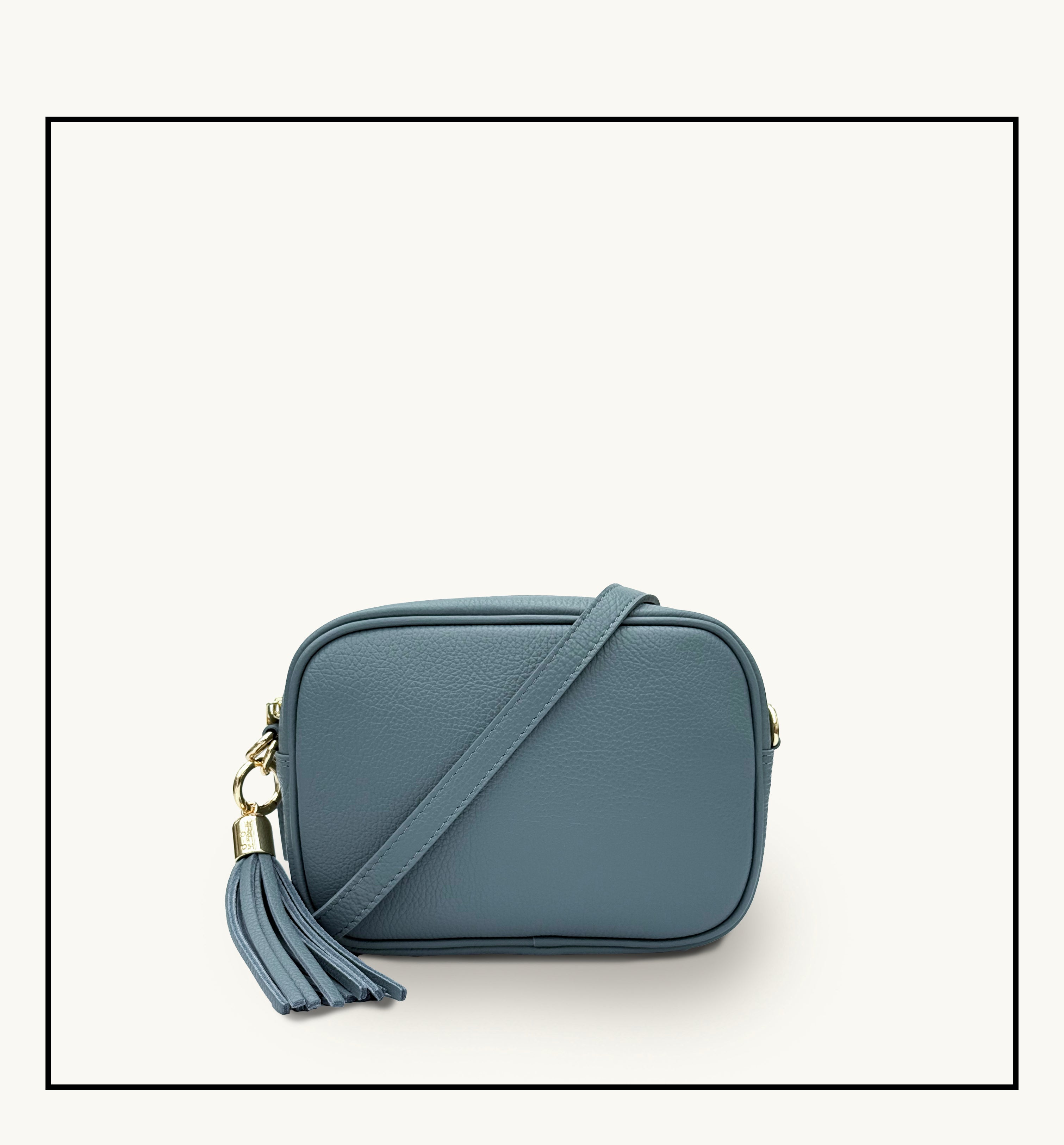 The Tassel Ocean Blue Leather Crossbody Bag