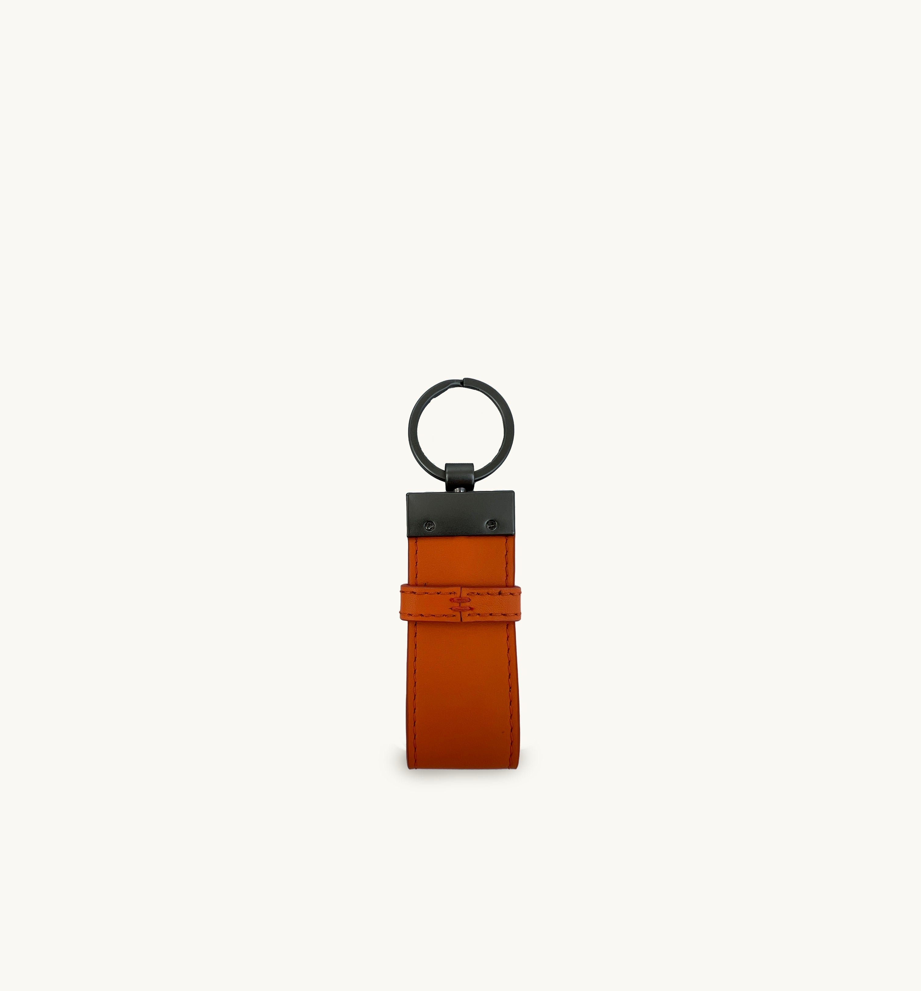 Orange Leather Loop Keyring and Black Cardholder Gift Set