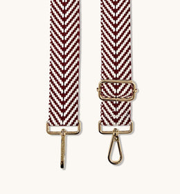 Port Leather Crossbody Bag With Plum Chevron Strap
