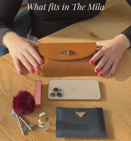 The Mila Black Leather Phone Bag