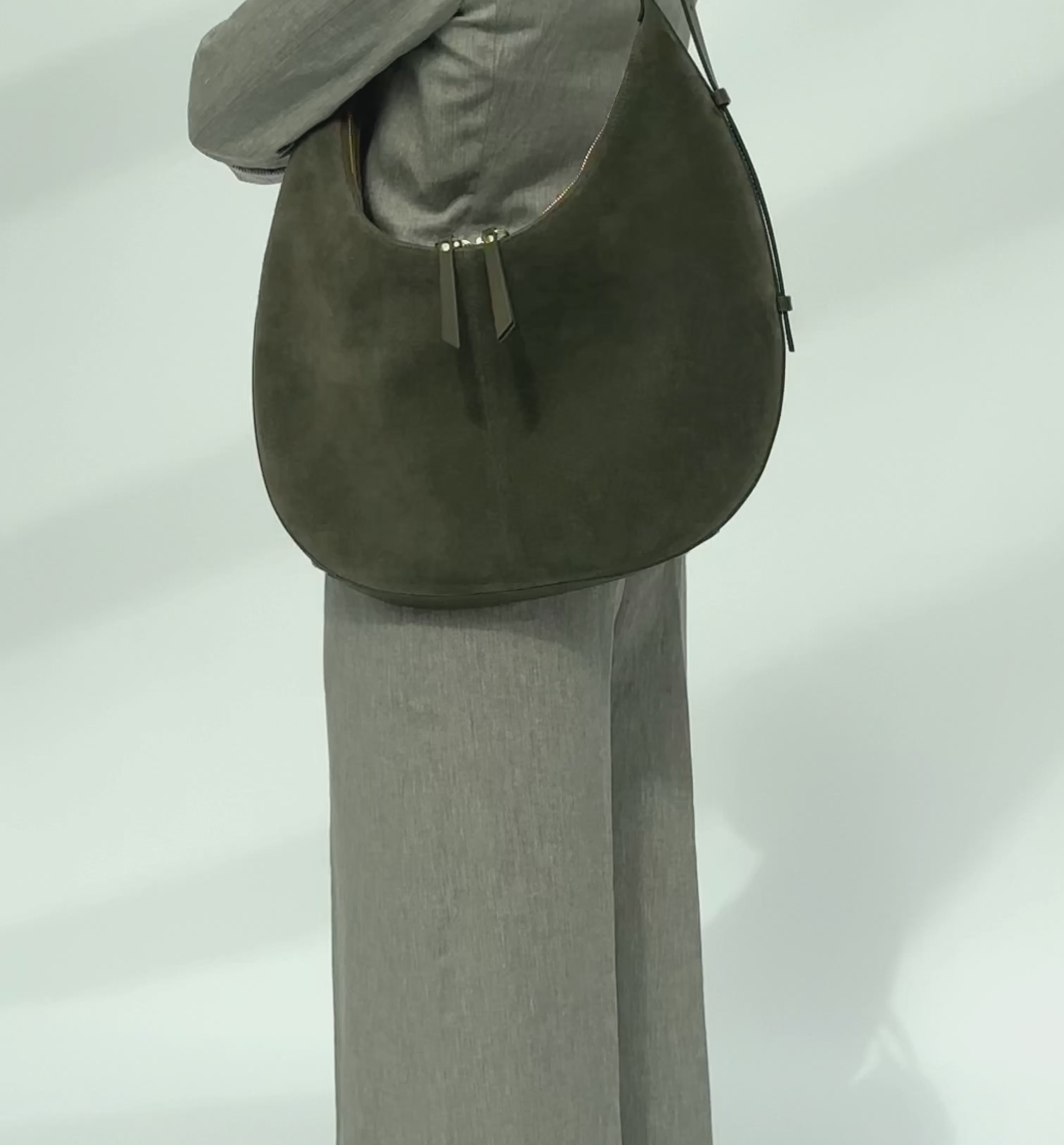 The Nora Olive Suede Bag