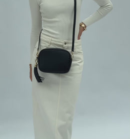 Navy Leather Crossbody Bag