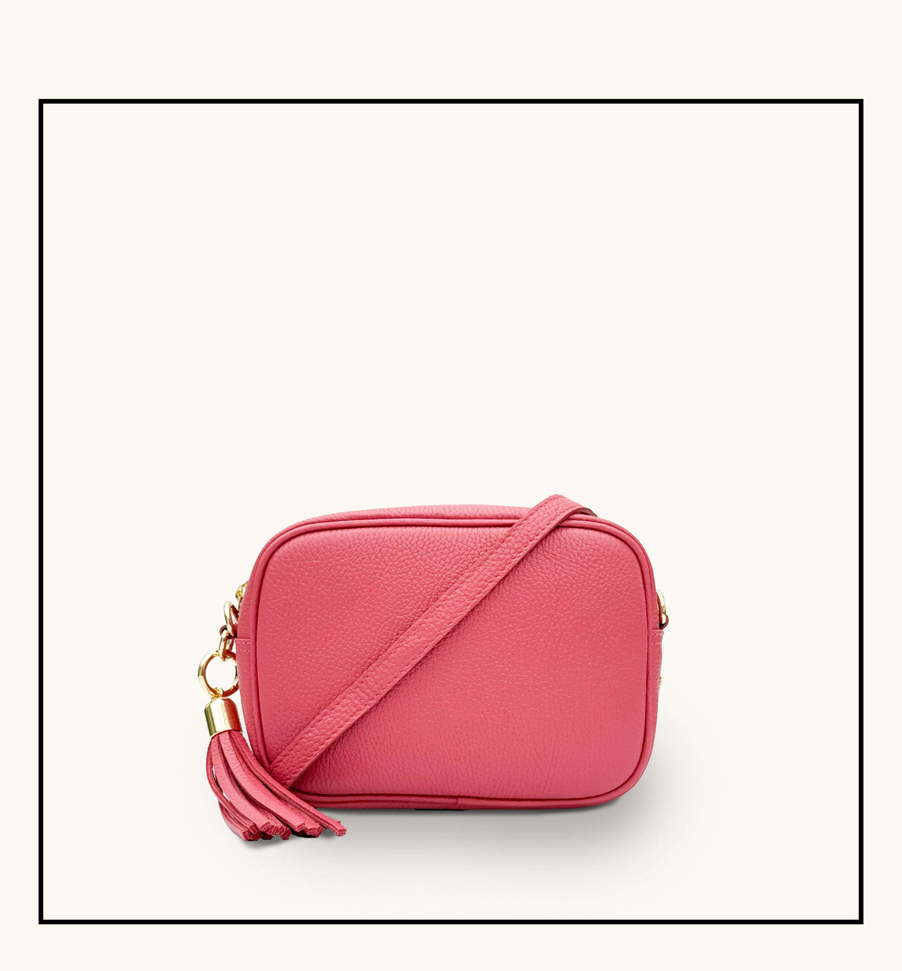 The Tassel Raspberry Leather Crossbody Bag