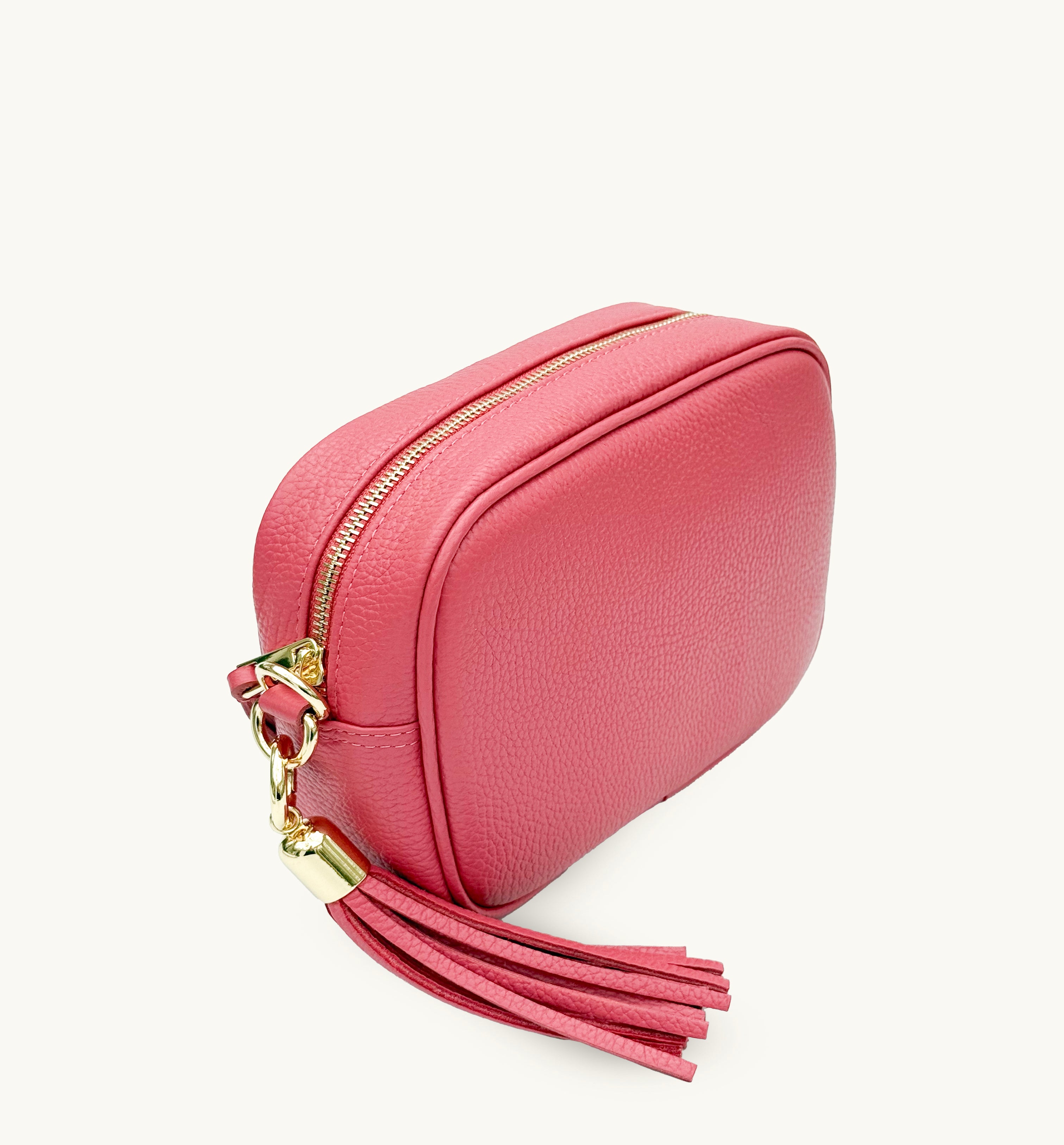 The Tassel Raspberry Leather Crossbody Bag