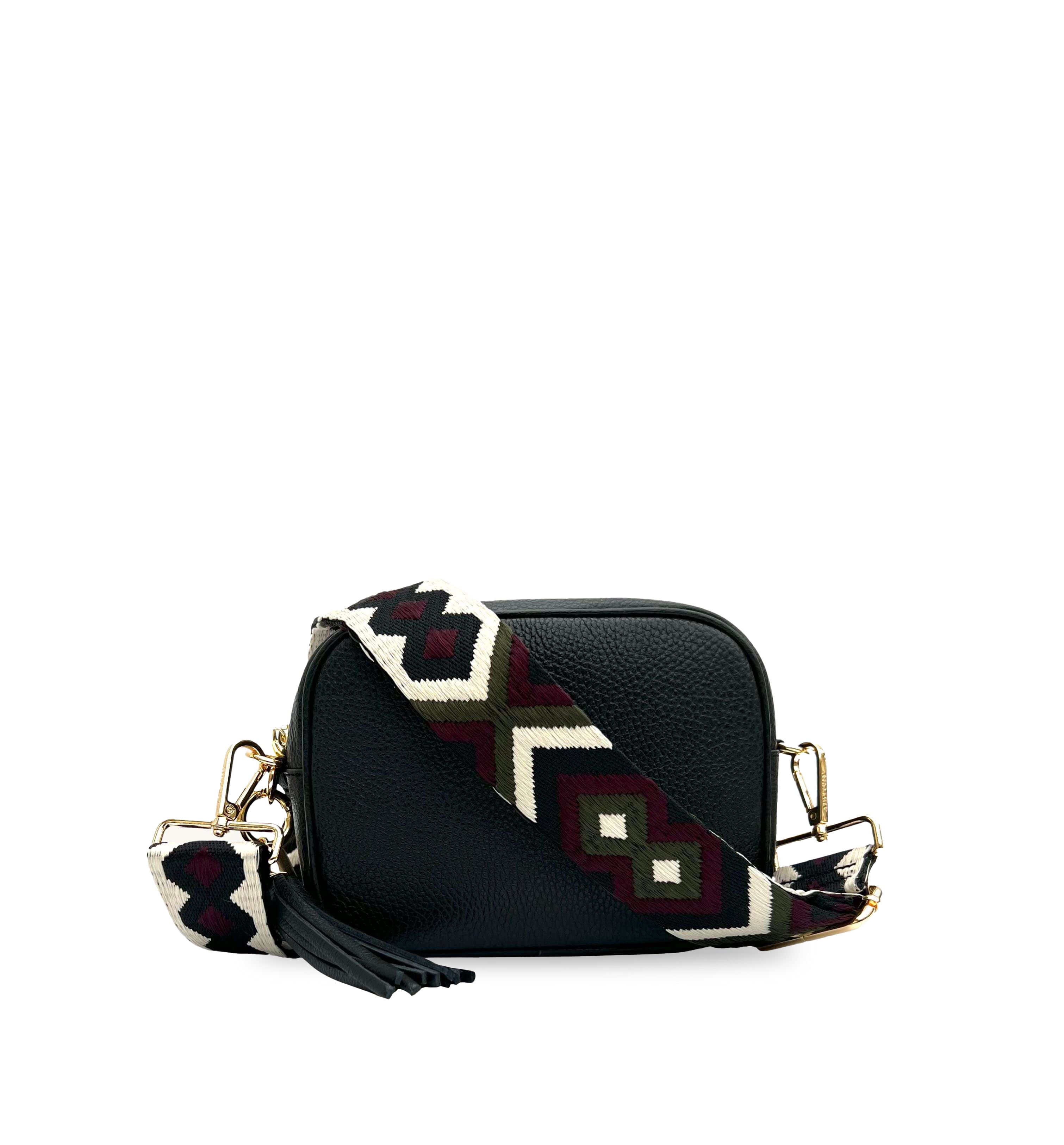 The Tassel Leather Crossbody Bag With Port & Olive Diamond Strap