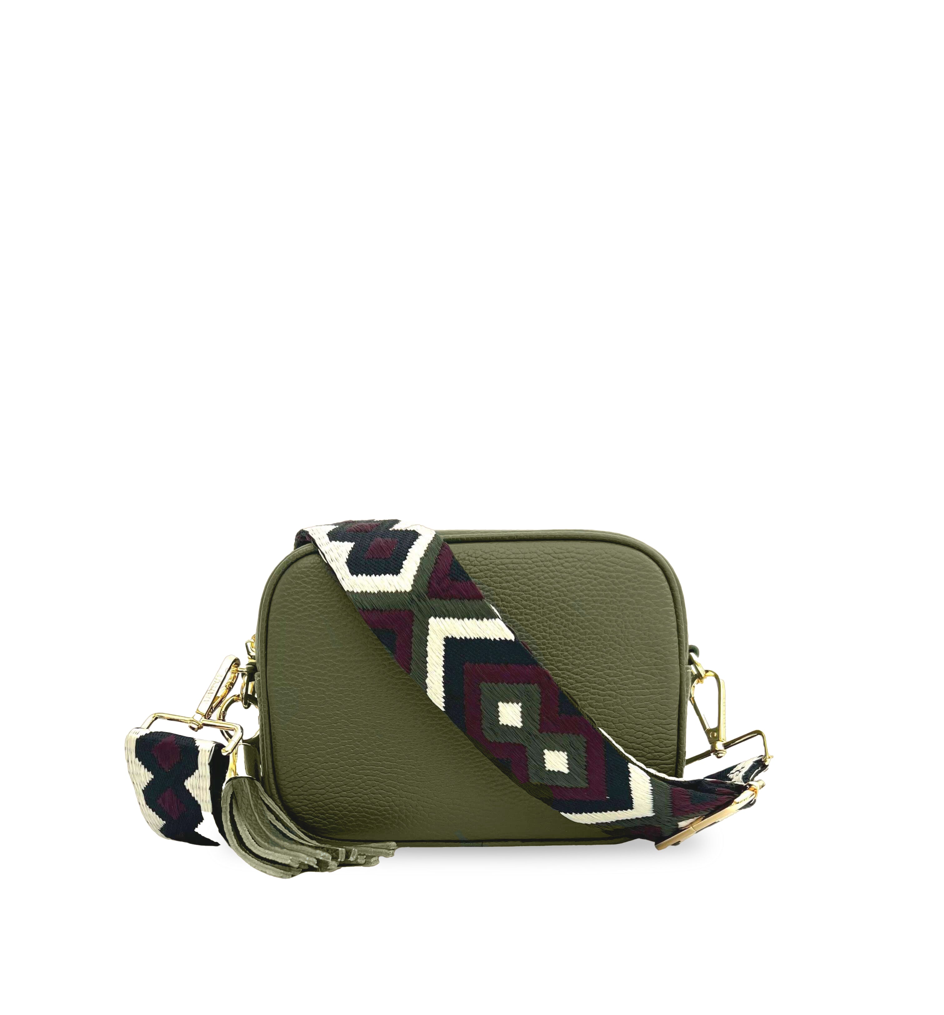 The Tassel Leather Crossbody Bag With Port & Olive Diamond Strap