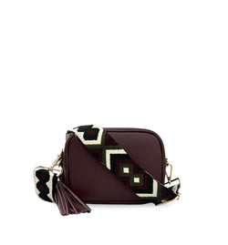 The Tassel Leather Crossbody Bag With Port & Olive Diamond Strap