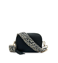 The Tassel Leather Crossbody Bag With Apricot Cheetah Strap
