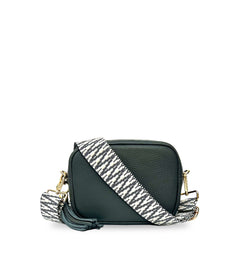 The Tassel Leather Crossbody Bag With Midnight Zigzag Strap