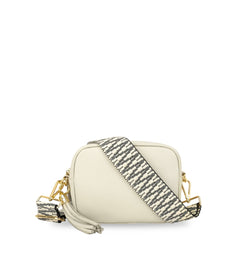 The Tassel Leather Crossbody Bag With Midnight Zigzag Strap