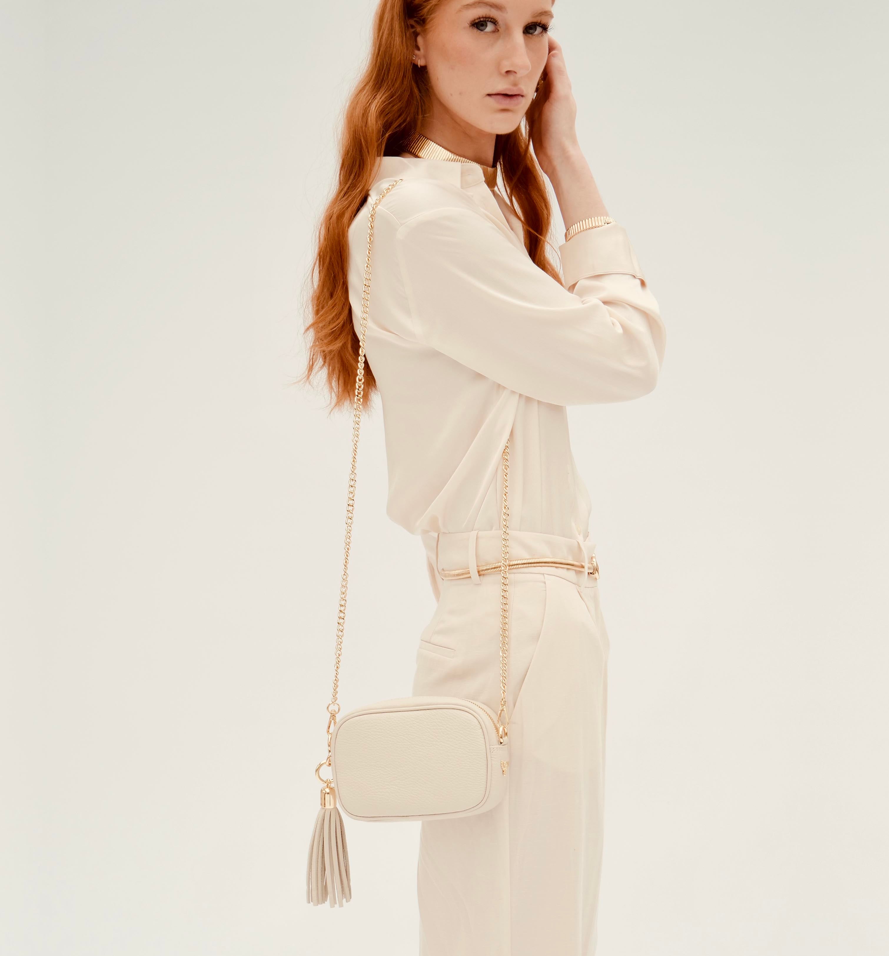 The Mini Tassel Stone Leather Phone Bag