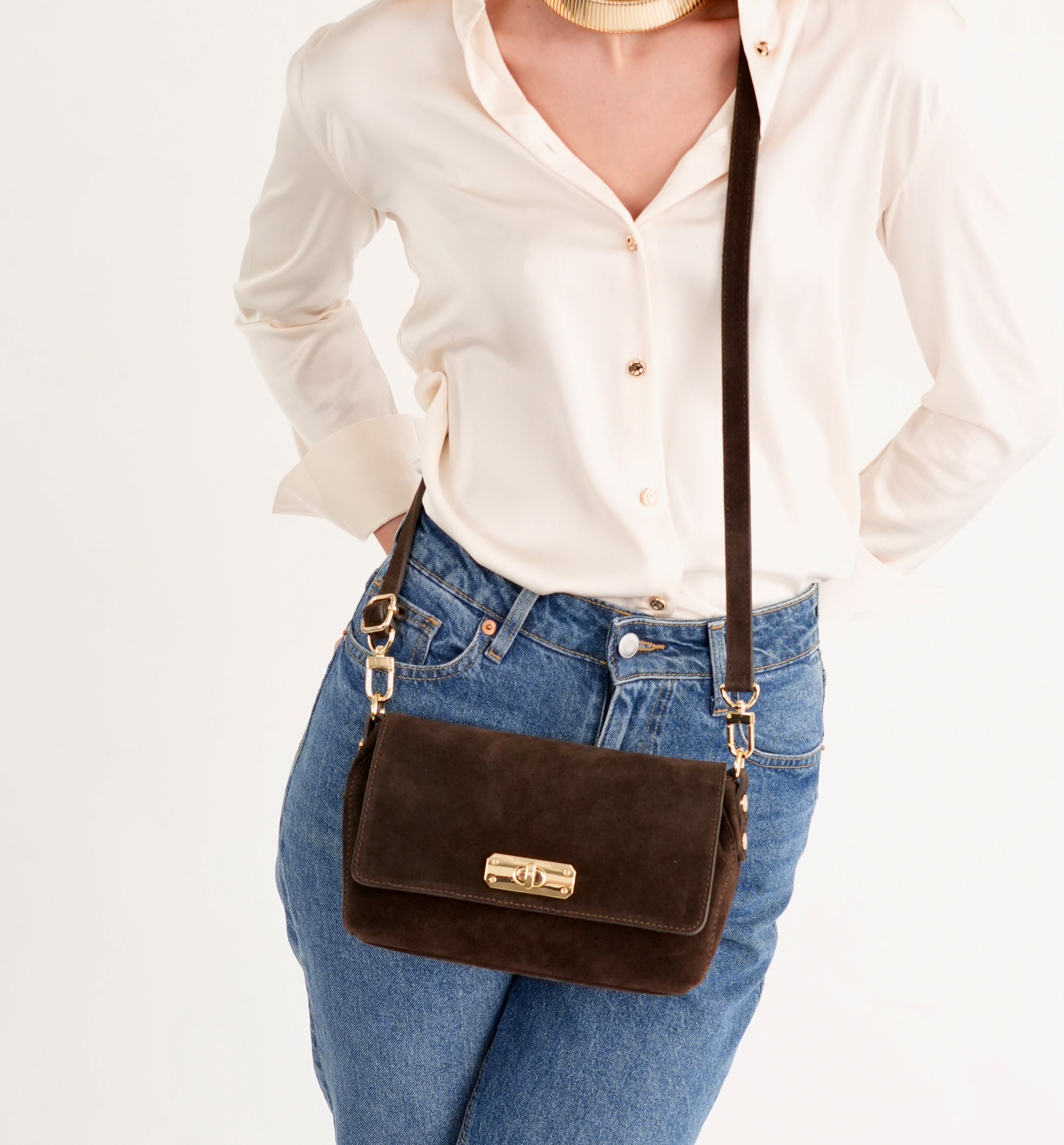 The Maisie Midi Suede Bag