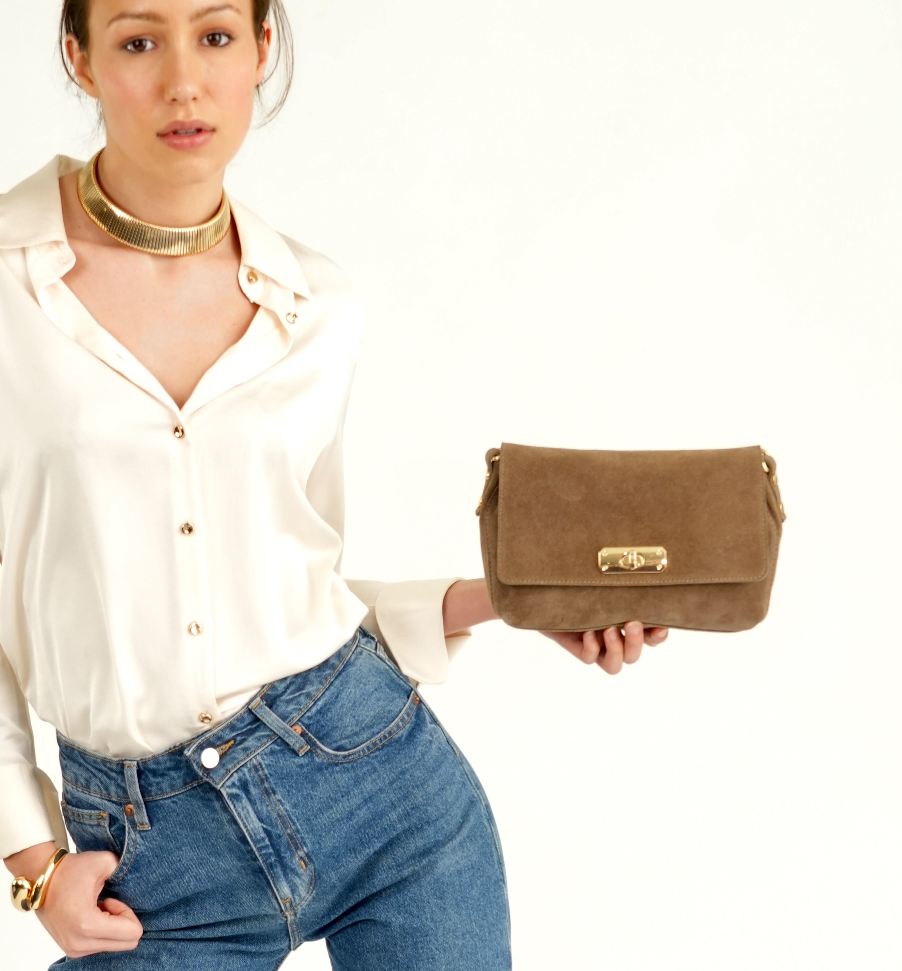 The Maisie Midi Suede Bag