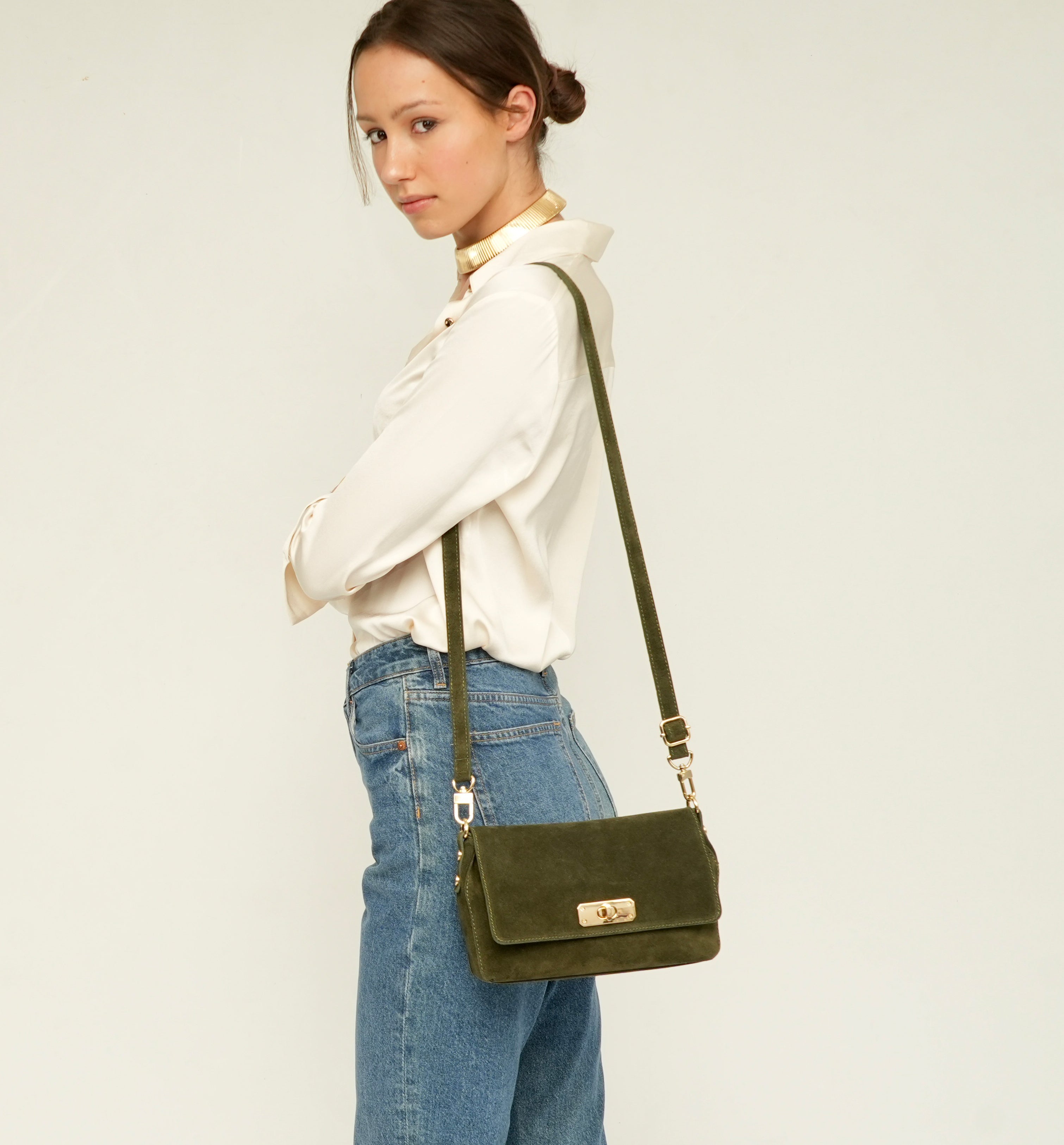The Maisie Midi Suede Bag