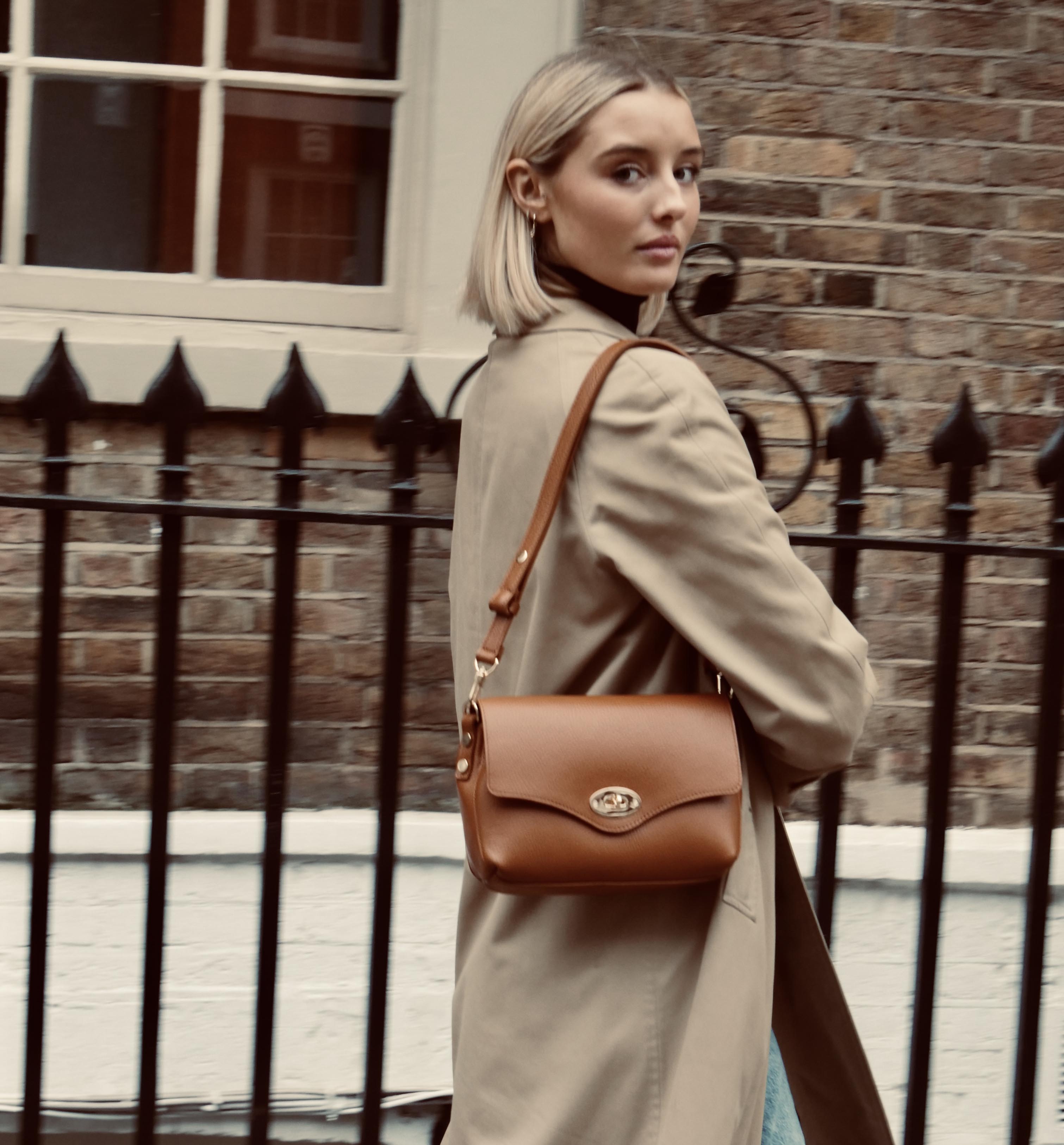 Tan leather handbag uk sale