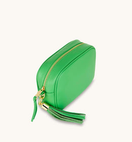Bottega Green Leather Crossbody Bag With Bottega Green Arrow Strap