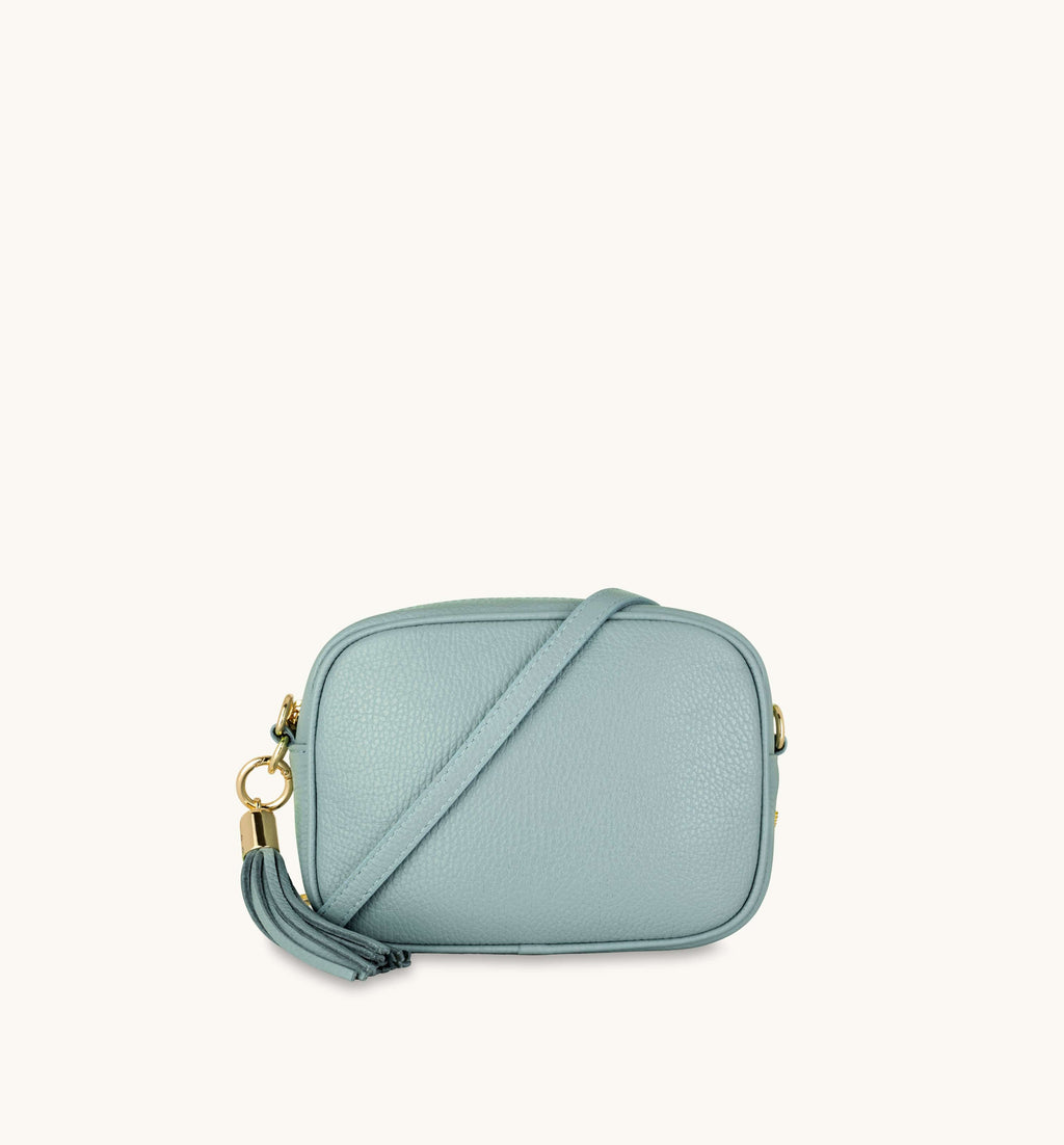 Pale blue leather clearance bag