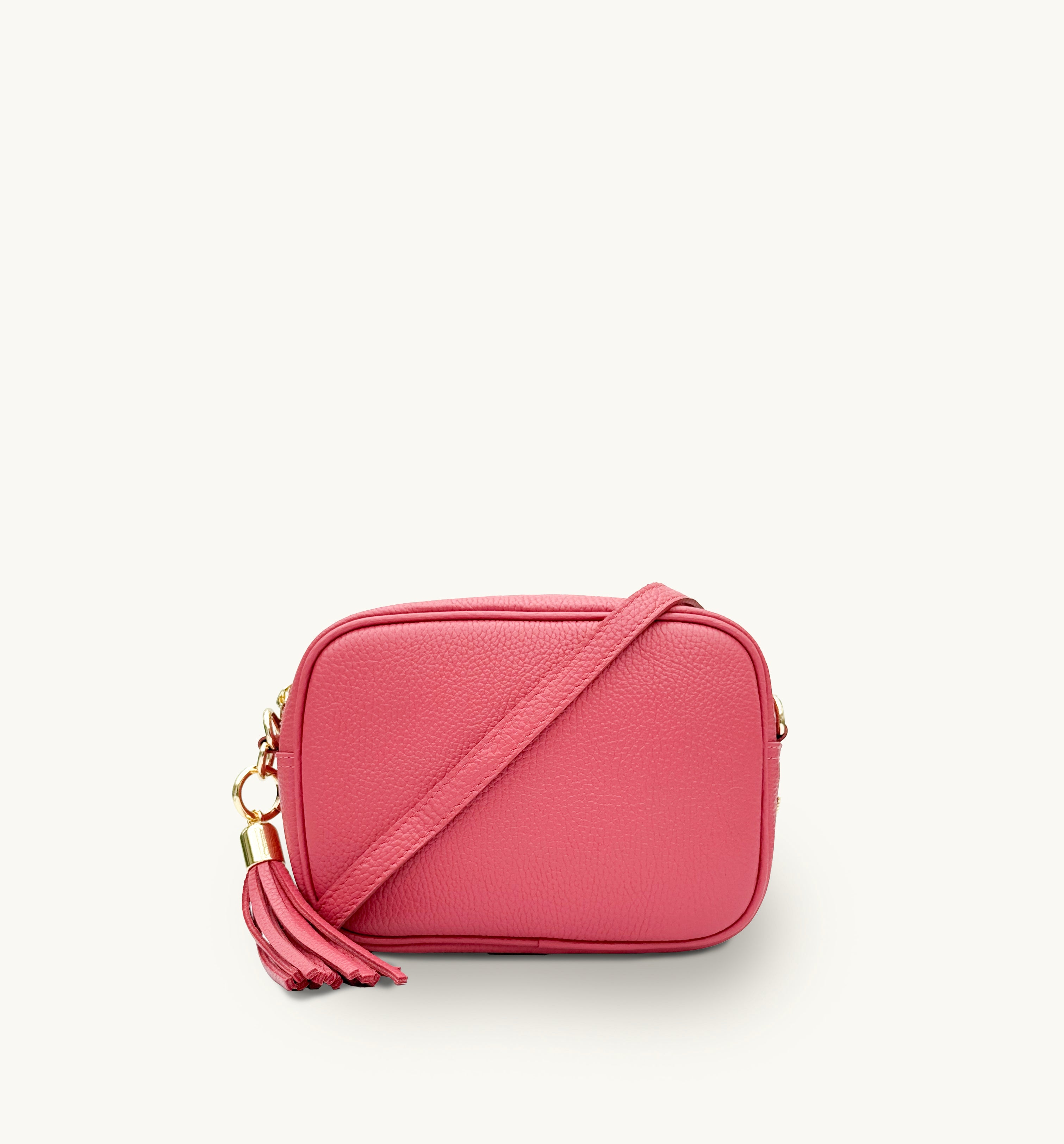 The Tassel Raspberry Leather Crossbody Bag