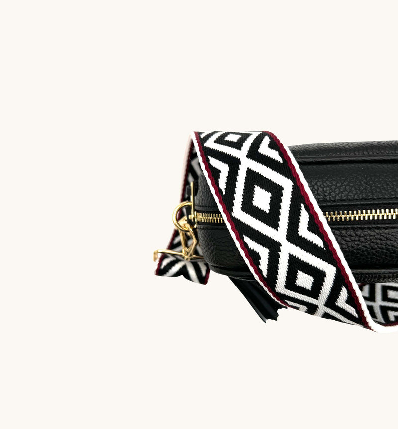 Southwest Aztec Crossbody with Guitar Strap-Western Aztec Crossbody Bag  Neutral Colors-Southwest Women's Accessories Purse