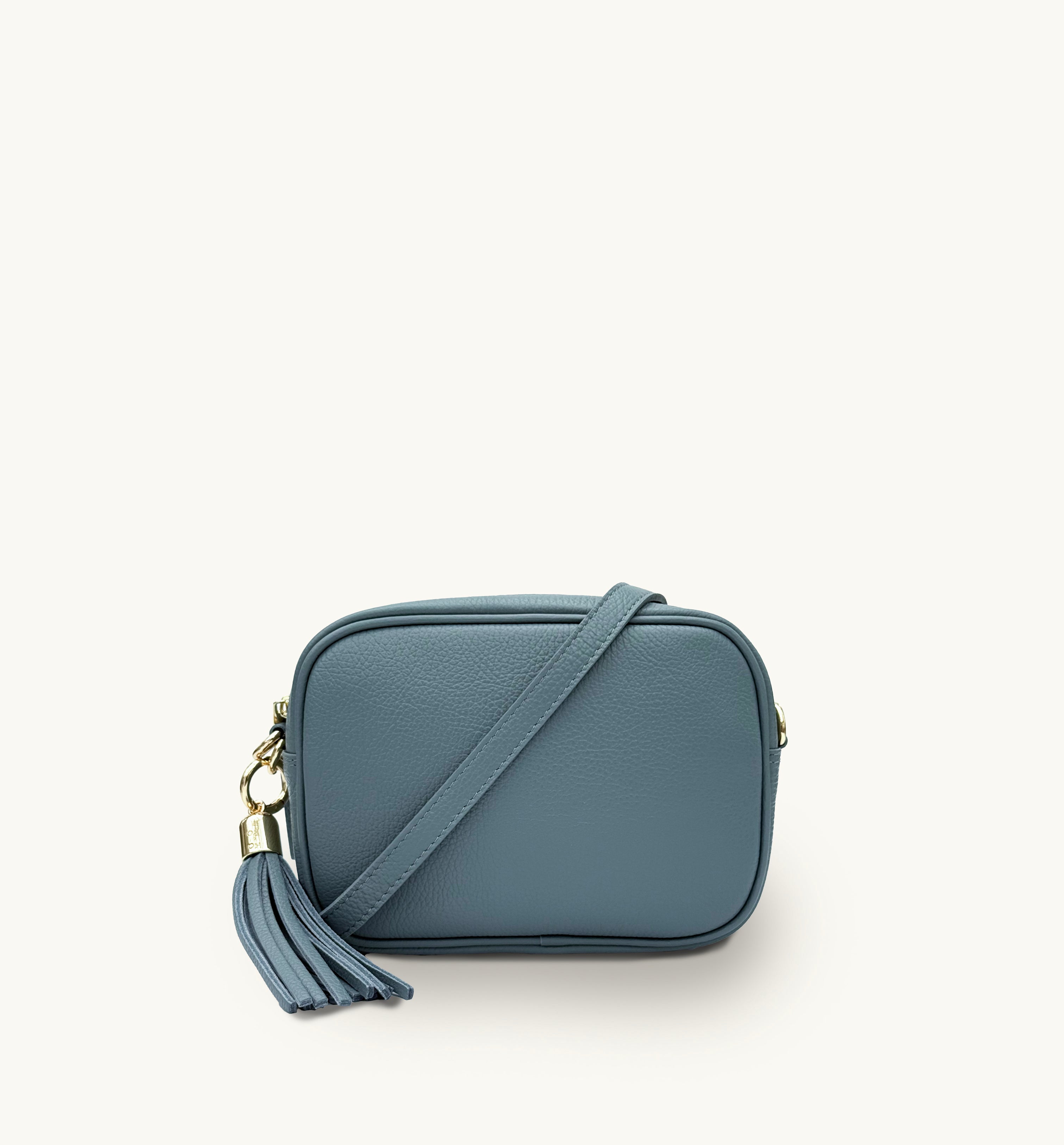 The Tassel Ocean Blue Leather Crossbody Bag