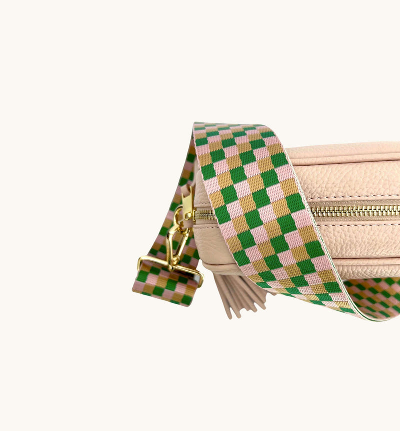 Green and Pink Check Strap