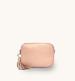 Pale Pink Leather Crossbody Bag