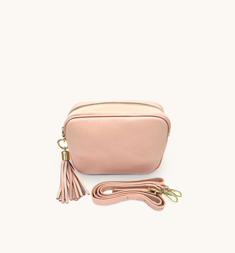 Pale Pink Leather Crossbody Bag