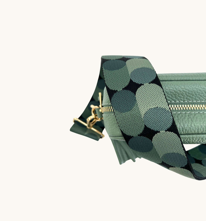 Pistachio Leather Crossbody Bag With Pistachio Pills Strap