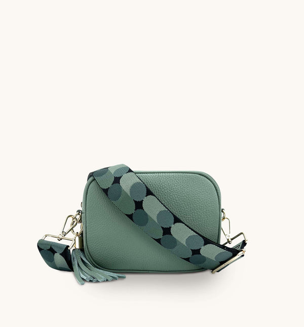 Apatchy Pistachio Leather Crossbody Bag With Pistachio Pills Strap