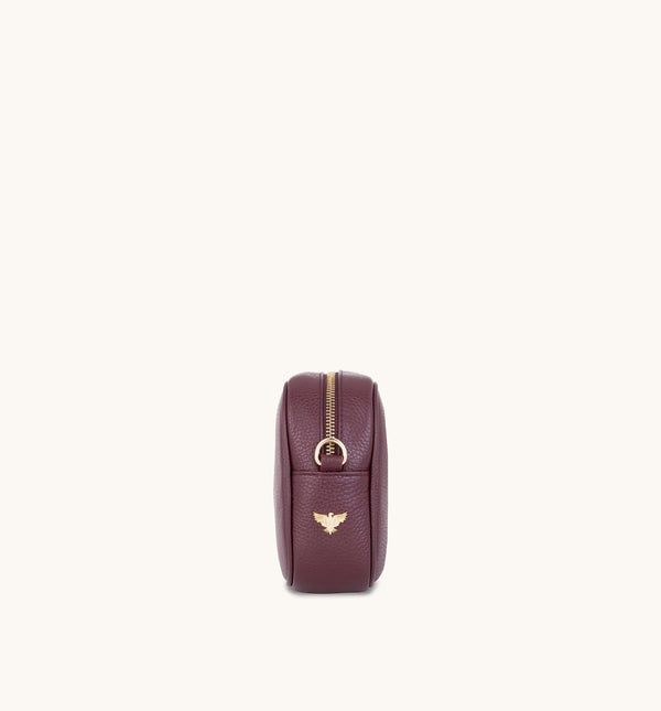 Plum Leather Crossbody Bag