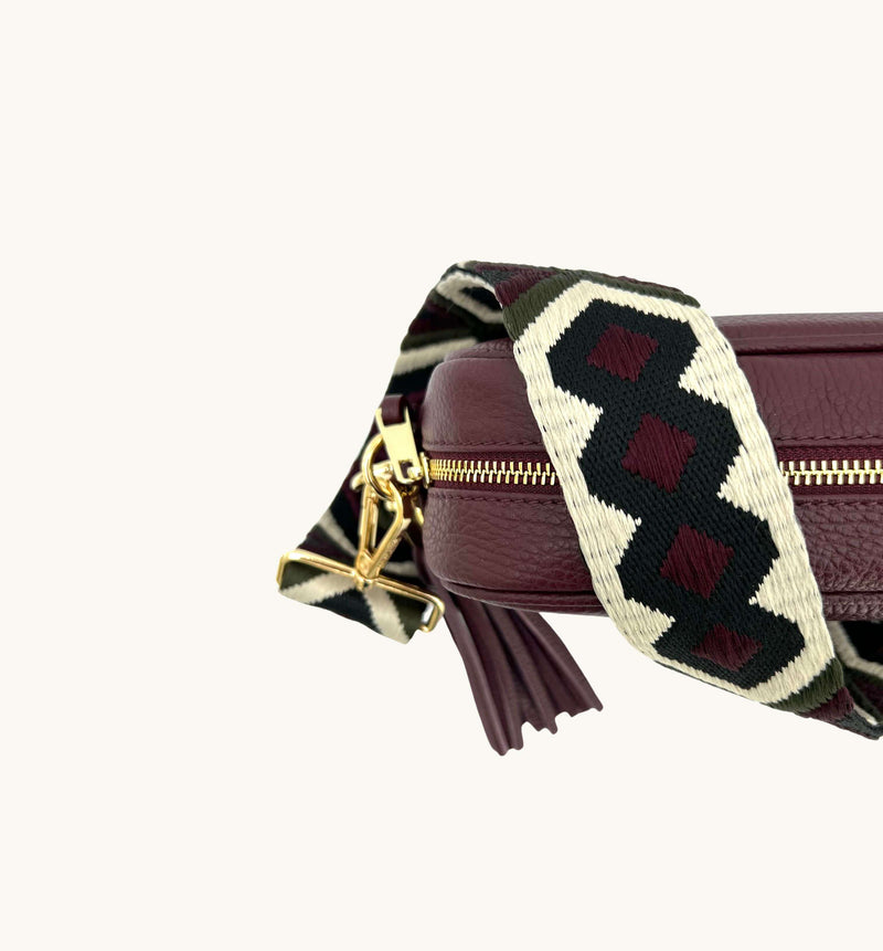 Port Leather Crossbody Bag With Port & Olive Diamond Strap