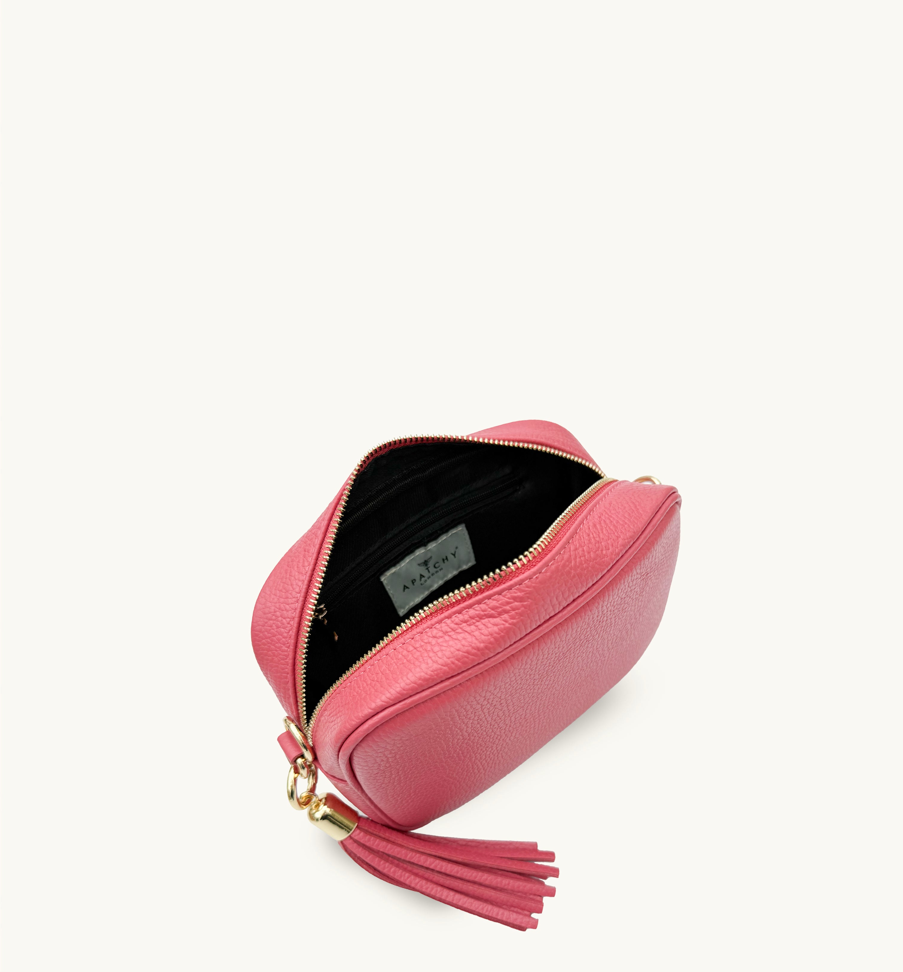 The Tassel Raspberry Leather Crossbody Bag