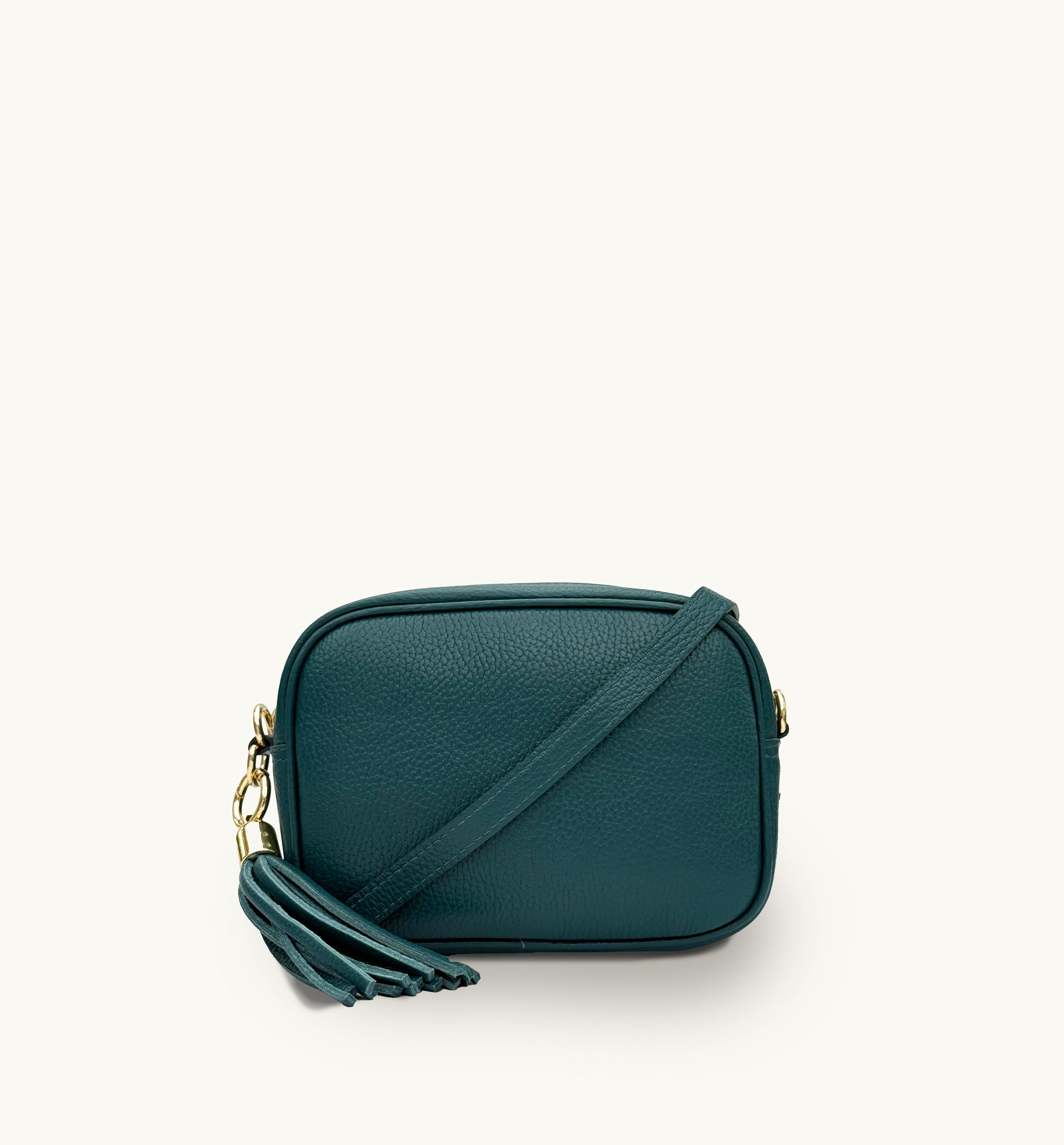 The Tassel Teal Leather Crossbody Bag