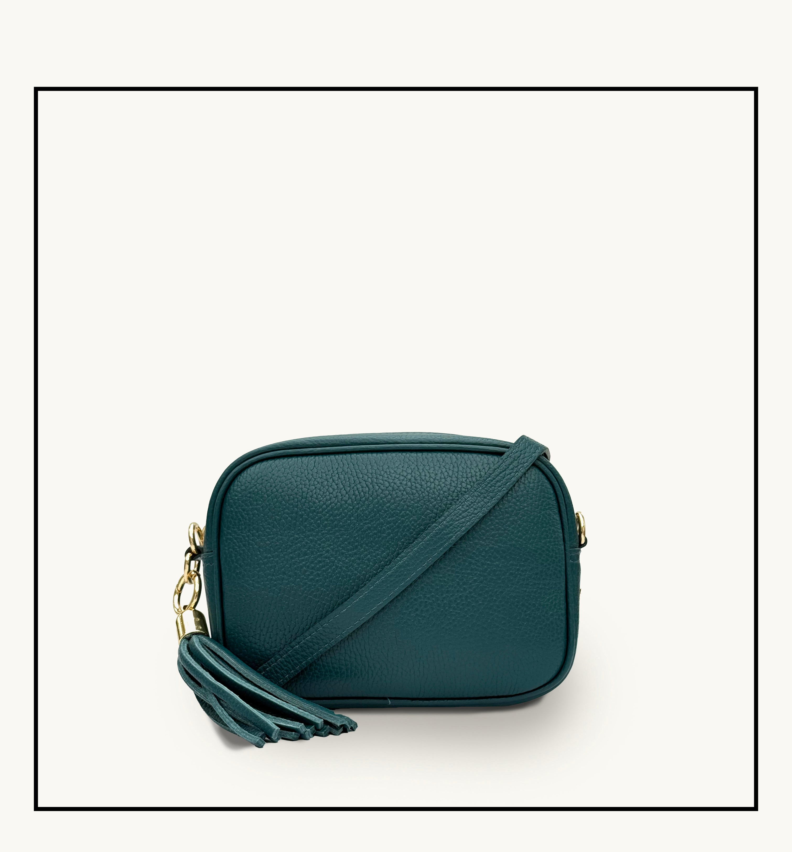 The Tassel Teal Leather Crossbody Bag